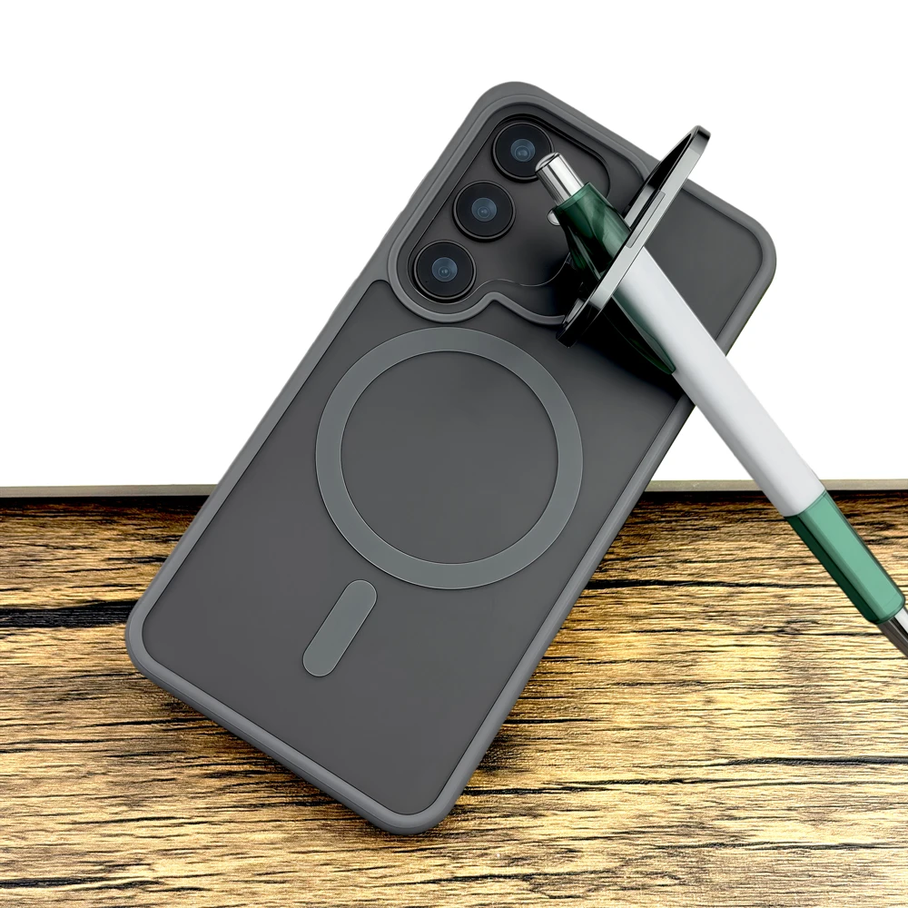 Luxury Matte Translucent Case with Magsafe Stand Cover