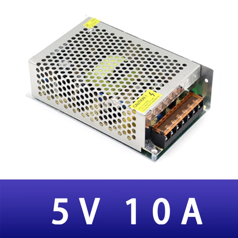 

AC DC (5V 10A) Switching Power Supply 50W 10000mA 110V-220V DC Transformer Power for LED Strip Switch Driver