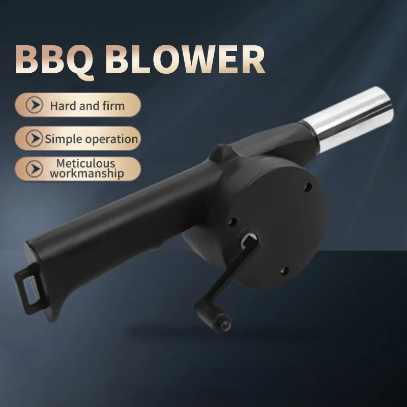 Barbecue Blower Small Manual Blower Combustion Aid Hand Cranked Hair Dryer Outdoor Barbecue Hair Dryer Utensils barbecue blower