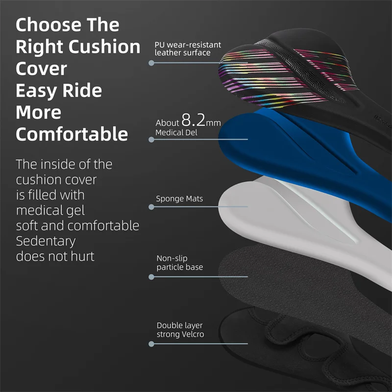 WEST BIKING Bike Anti-slip Waterproof Saddle Cover Soft Cushion Padded Sport Bicycle Outdoor Shock Absorption Cycling Seat Cover