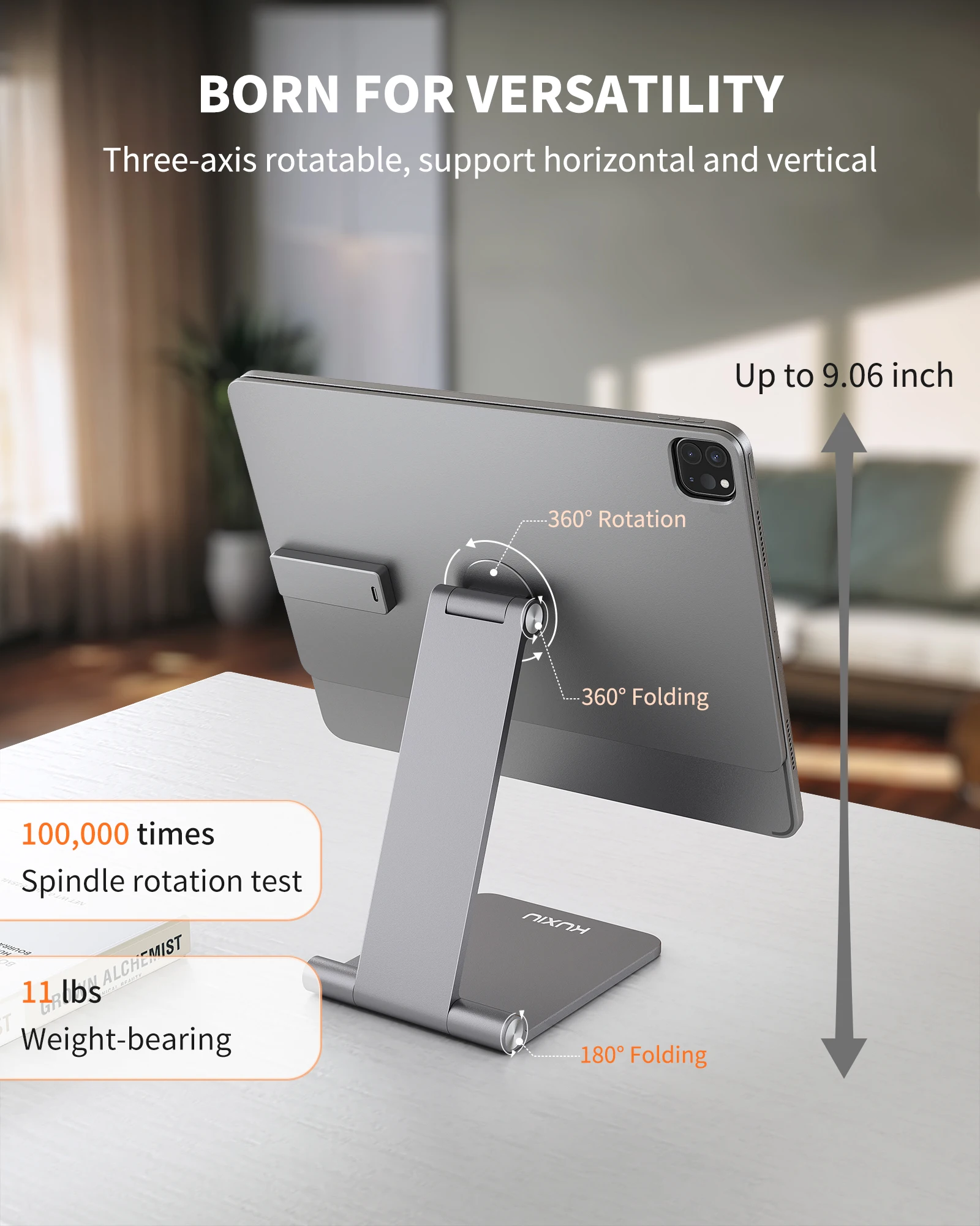KUXIU Foldable Magnetic Charging Stand For iPad Air 11/13 M2(2024),iPad Pro 11 inch 1st/2nd/3rd,12.9inch 3rd/4th/5th,Desk Stand 6