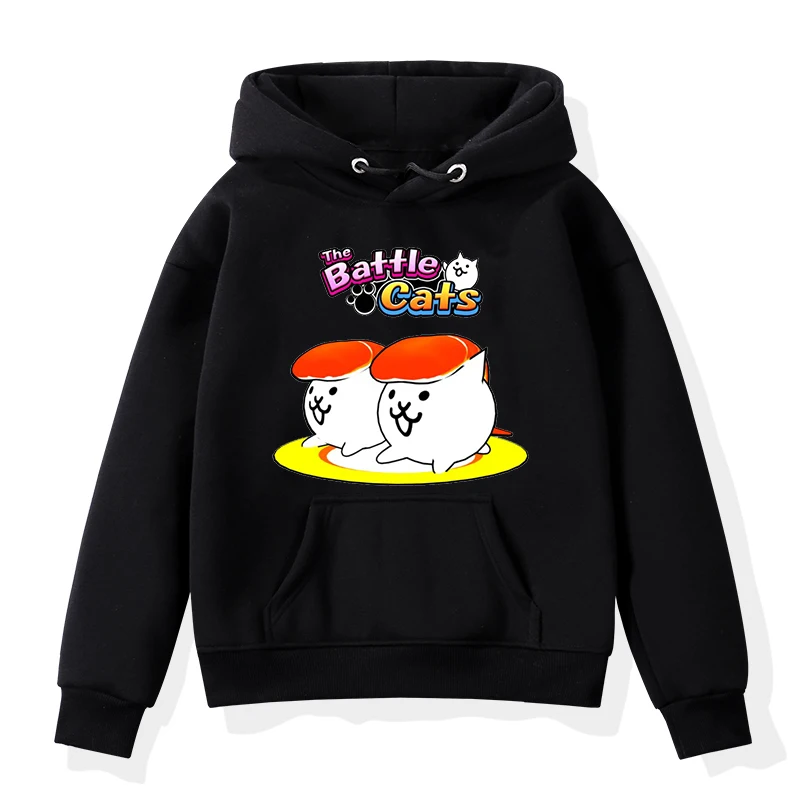 thumbnail image 1 of Sudadera con capucha con estampado de gatos de Game The Battle, bonita sudadera de dibujos animados para niñas, ropa para niños, sudadera de anime para niños, ropa de abrigo para niños, 1 of 4