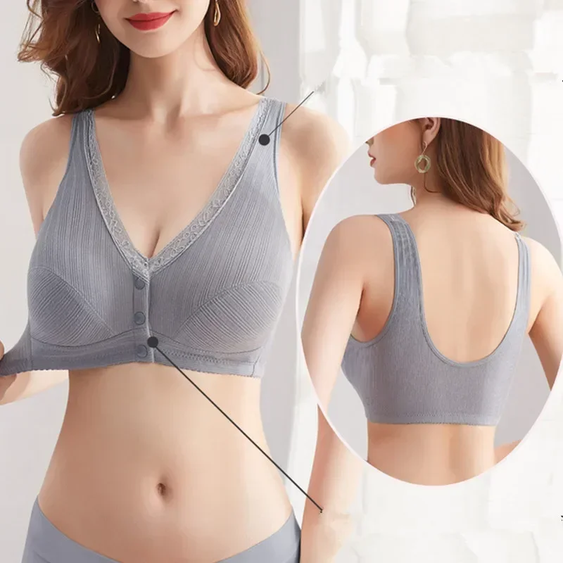 Comfortable Cotton Pregnant Women Underwear Maternity Nursing Bra Breastfeeding Bra Front-Close Bralette Intimate Clothes Plus 4