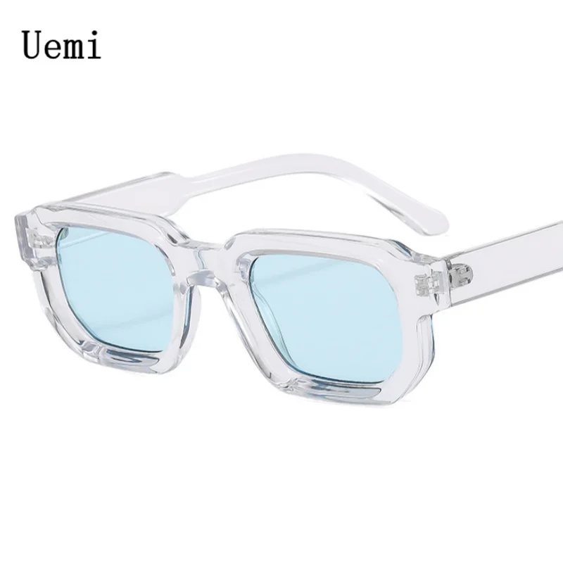 Fashion Blue Retro Luxury Designer Sunglasses with Clear Lens and UV400 Protection