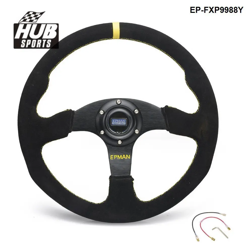 

HUB sports 14inch 350mm EPMAN Racing Car Steering Wheel Suede Leather Drifting Steering Wheels EP-FXP9988Y