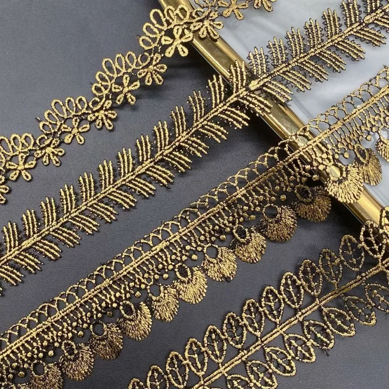 

60 Yards Hollow Embroidery Scalloped Gold Water Soluble Lace Accessories