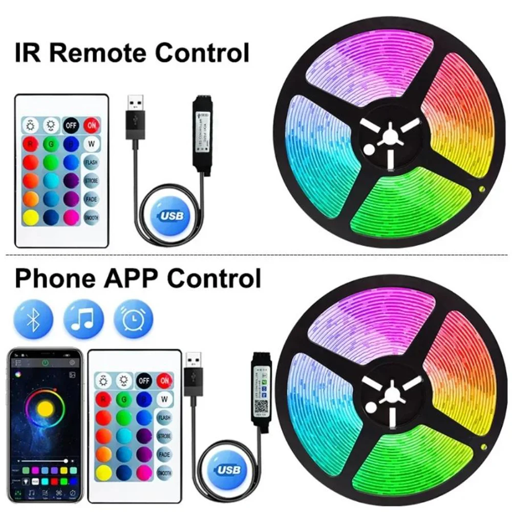 Description Picture 2 of itemLED Strip Lights 5M TV LED Backlight RGB APP Control Color Changing Lights String Holiday Lighting Bedroom Decoration Lamp Tape