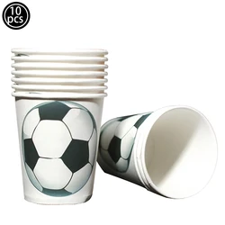 Soccer Party Disposable Tableware Set - Paper Plates, Napkins, Straws, and Cups for Football - Themed Celebrations (Silver)
