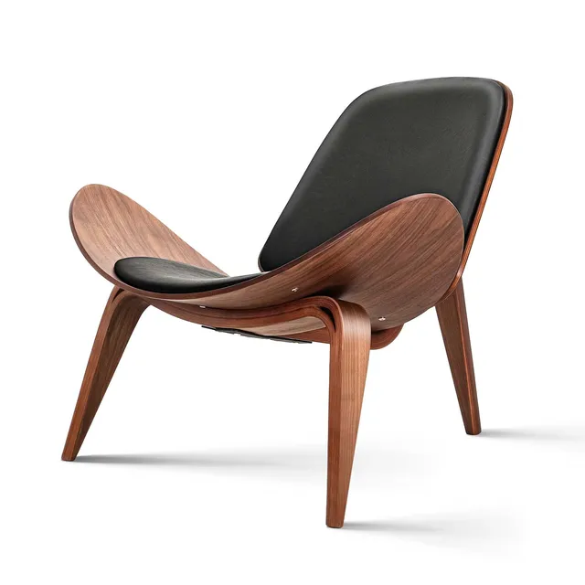 Mid Century Lounge Chair Replica Shell Chair Modern Tripod Lounge Chair