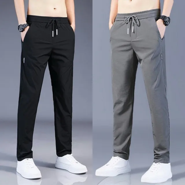 2022 Men's Trousers Spring Summer New Thin Green Solid Color Fashion Pocket Applique Full Length Casual Work Pants Pantalon 1