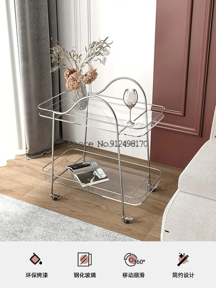 Medieval European style wine cart trolley hotel dining cart creative coffee table living room trolley dining car home mobile