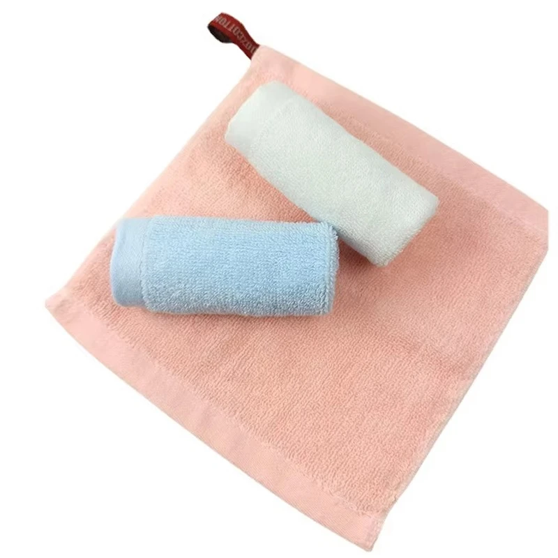 10pcs/lot 20x20cm 20g Small Square Towels Baby Children Towel Wash Face Towel for Kindergarten Kids Customer Logo 3 Colors 3
