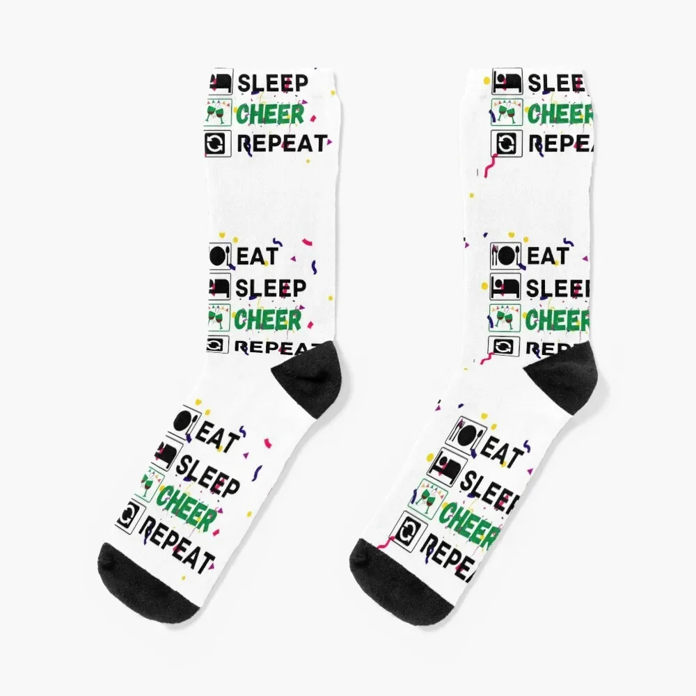 

eat sleep cheer repeat Socks cotton halloween essential Men's Socks Women's