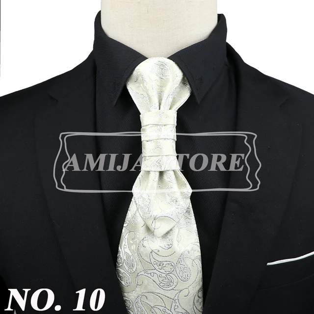 Set Ascot E Fazzoletto Da Taschino Uomo - Elegante Per Matrimoni E Eventi Formali - Foto 12