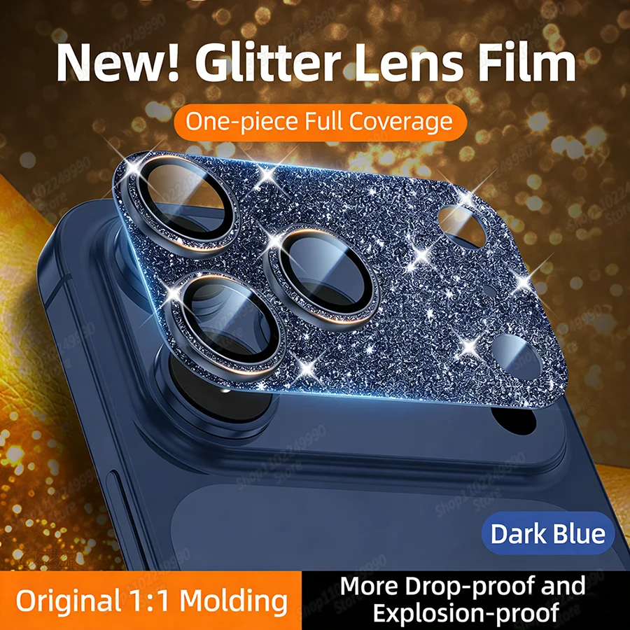 Glamorous Glitter Diamond Metal Camera Lens Protection Glass