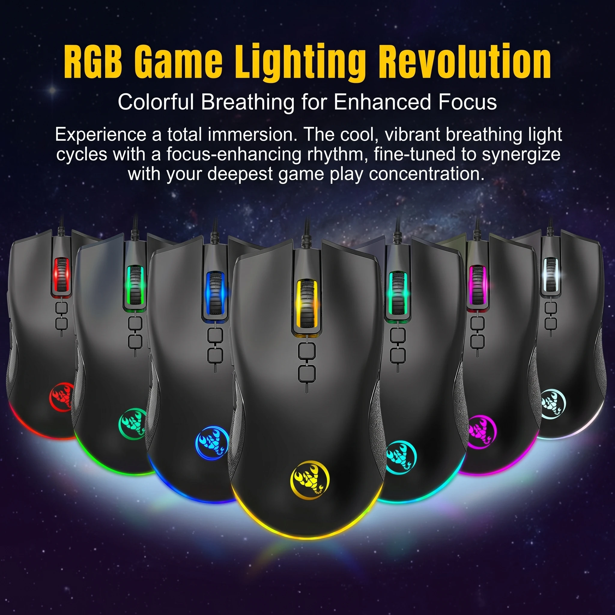 Premium Ergonomic Gaming Mouse with Anti-Slip Grip and LED Lighting