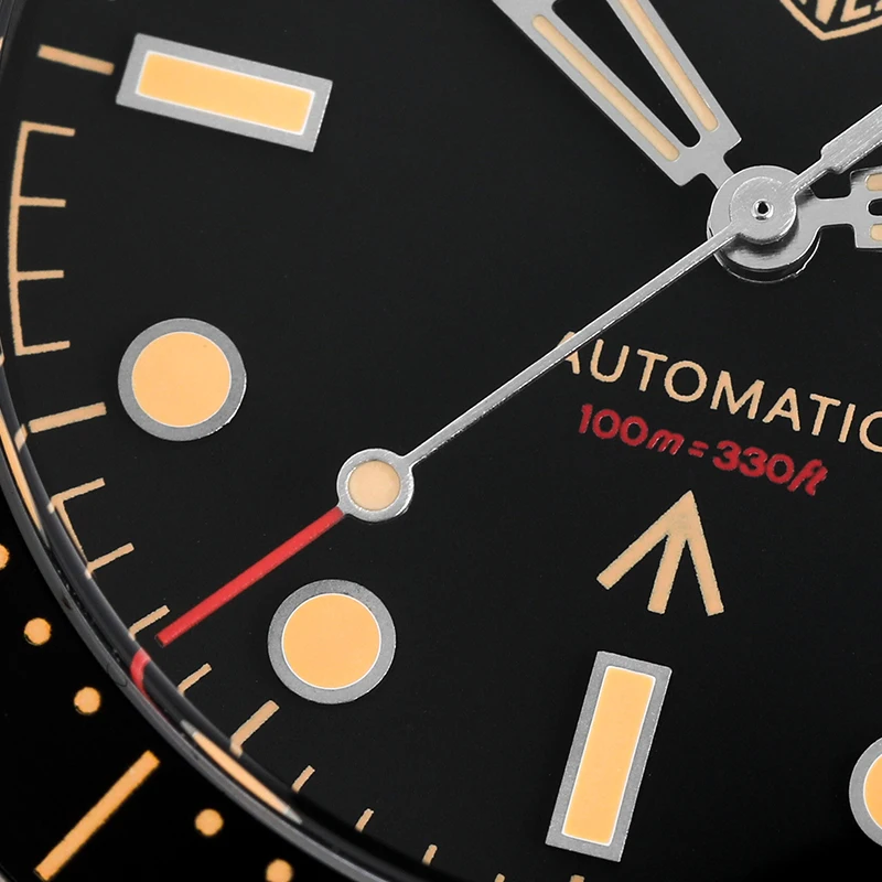 Watchdives WD007 Automatic Watch NH35 Movement Watches Domed Sapphire Crystal with Clear AR Coating C3 Super Luminous Wristwatch