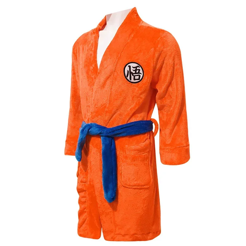 Anime DRAGON Son Goku Kakarotto cosplay costume jumpsuits kigurumi pajamas winter flannel adult men women clothing