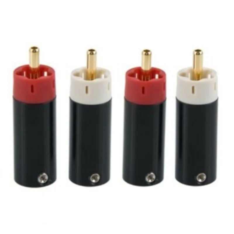 

High Quality Hifi DIY Star Line Silver Plated / Gold Plated Tellurium Copper RCA Plug Connector 2pairs 4pcs