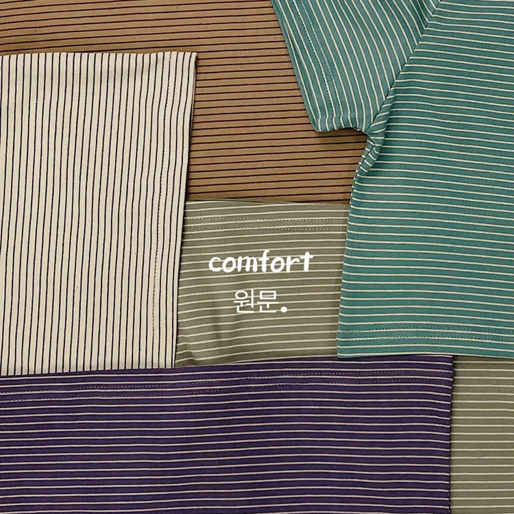 Summer Fashion Children Clothes Boy Girl Baby Loose Striped Basic Short Sleeve T-shirt Thin Kids Cotton Tees Toddler Casual Tops