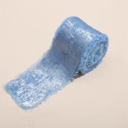 Luxurious Frayed Edged Satin Ribbon with Bronzing - 5 Yards for Elegant Crafts & Special Occasions (Dark blue)