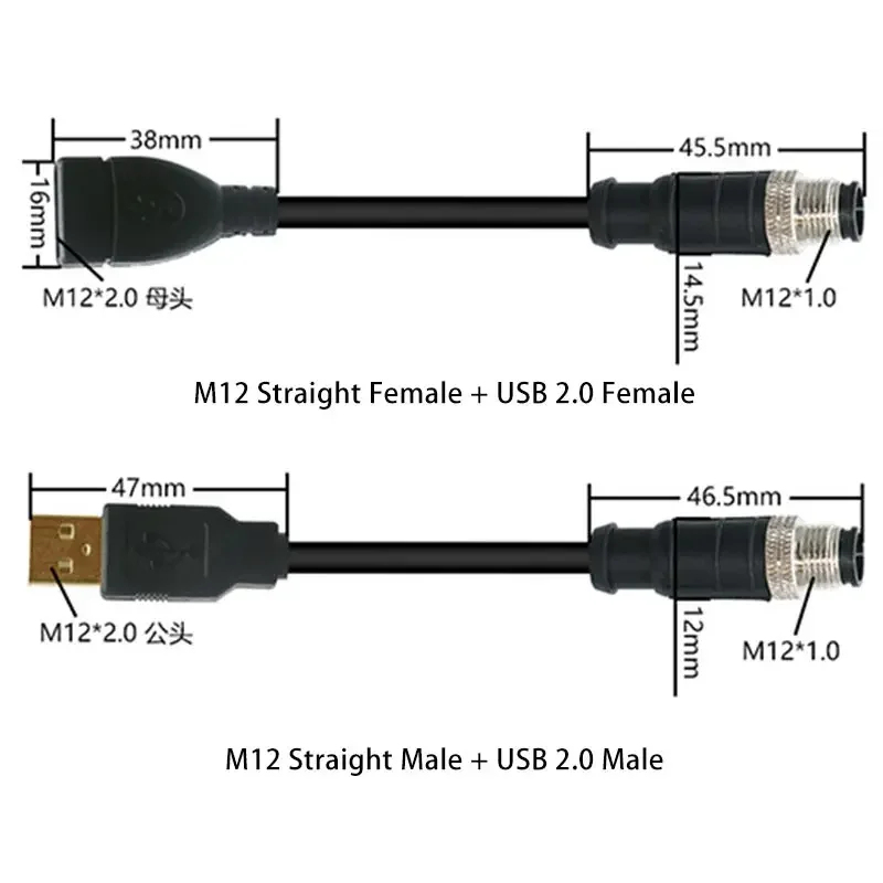 m12 para usb connector cable 4 5 03