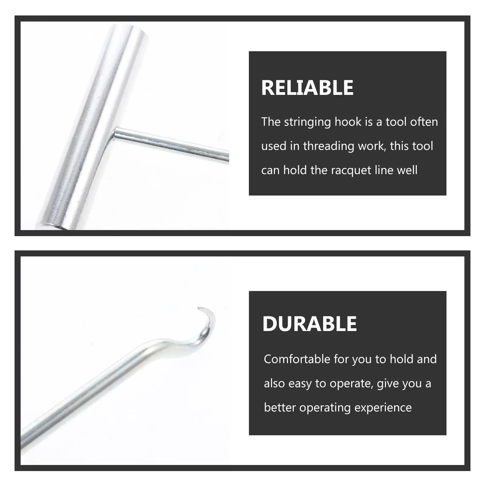 Tennis Racket Pull Hook Stringing Machine Badminton Tool Stainless Steel Racket String Puller Stringing Hook Easy Operation
