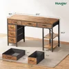 Computer Desk with 6 Drawers, 47 Inch Office Desk with Shelves, Computers Desks 3