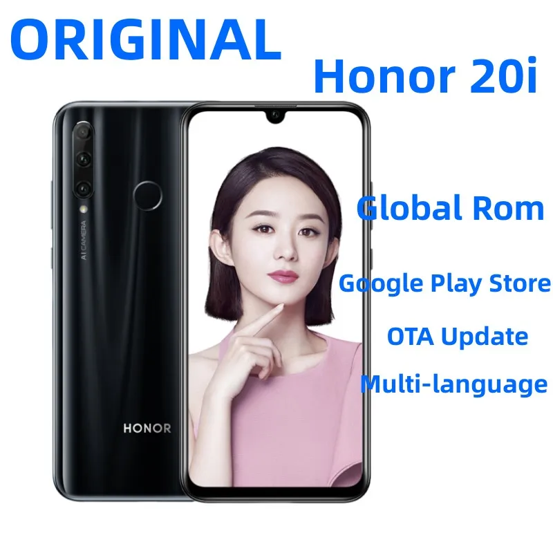 

New Official Global Rom Honor 20i Mobile Phones 6.21inch 3400mAh Hisilicon Kirin 710 24MP Camera Google Play Smartphone