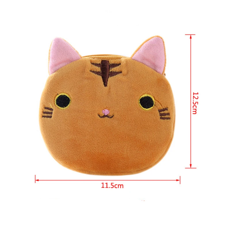 Coin Purse Plush Coin Purse Coin Wallet Change Bag Women Wallet Cartoon Kids Girls Coin Purse Cute Cat Plush Wallet Women Girls Change Purse Bag Mini Money Coin Key Wallets Pouch Children Gift