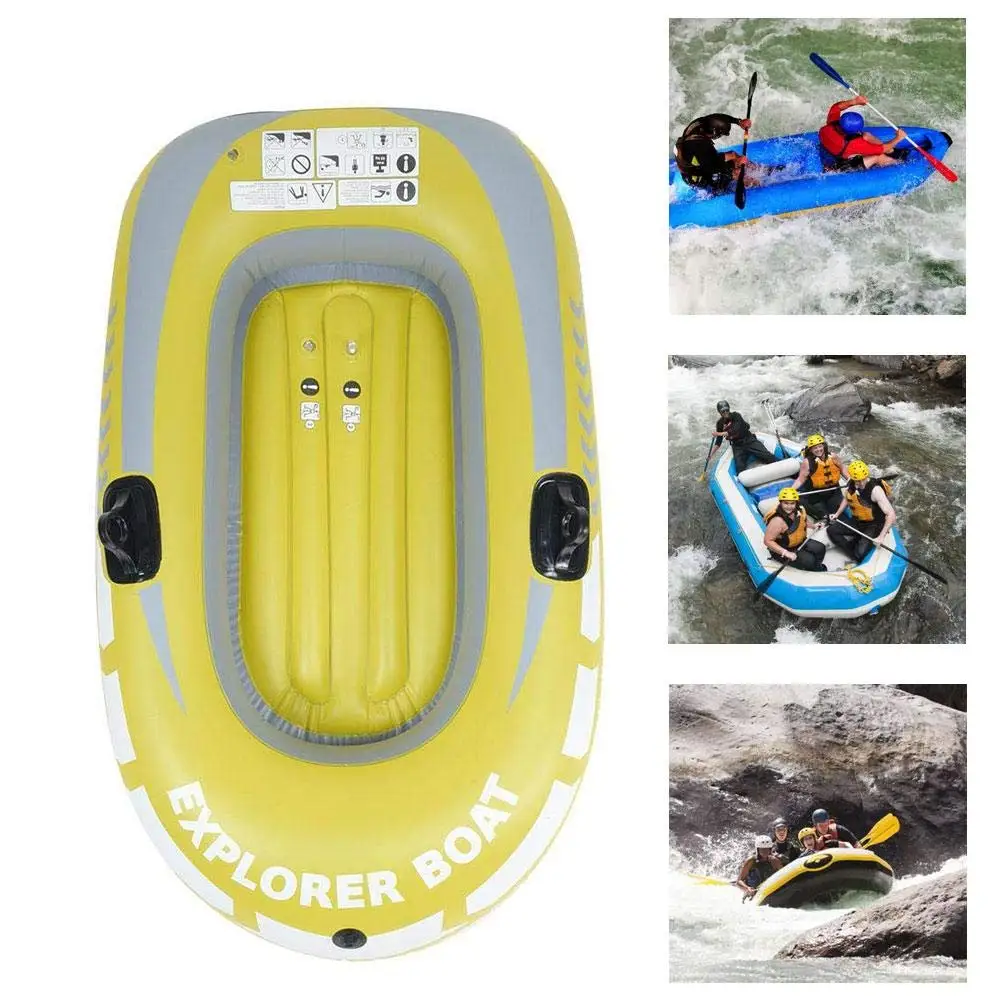 Dingy Boats,Inflatable Boat Challenger Inflatable Boat Set Thickened Rowing Boats For Kids Green One Person - View #6