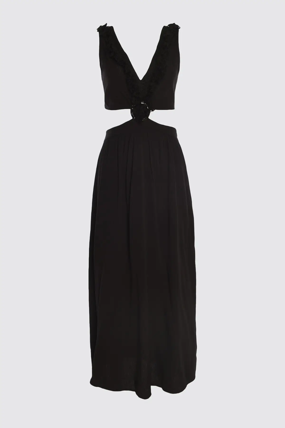 Пляжное платье из вискозы с пряжкой и кисточками TBESS21EL3624 | Женская одежда