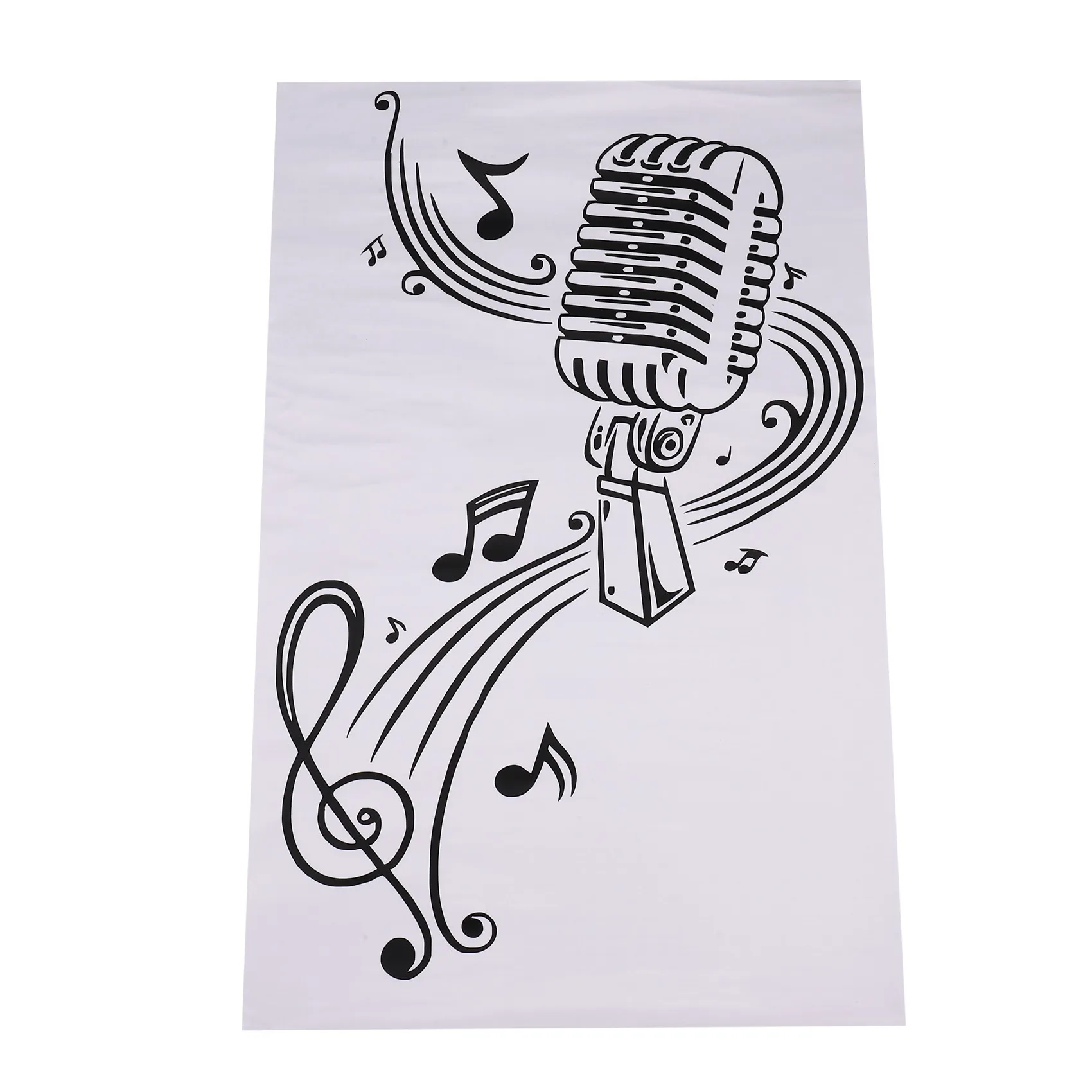 EYFL-Microphone Music Note Wall Art Musical Notes Sticker For Ktv Bar Background Home Decorations