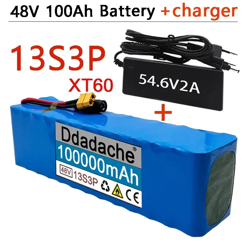 

48V 200Ah Lithium Ion Battery 1000w 13S3P Lithium Ion Battery Pack for 54.6V E-bike Electric Bicycle Scooter with BMS+Charger