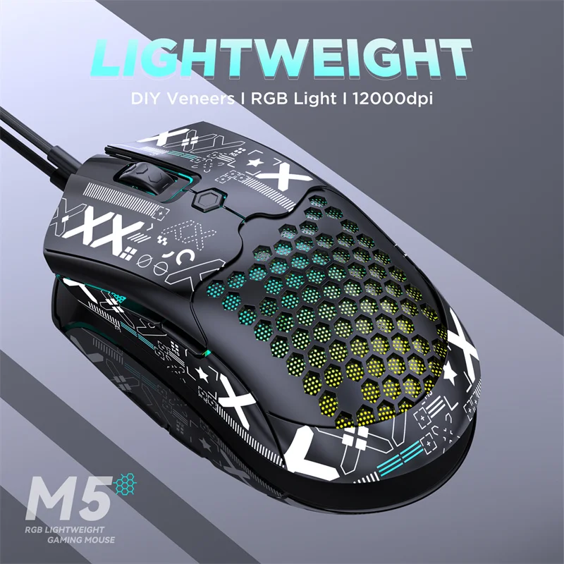 Arrivals M New Lihtweiht Hollow Professional Wired Gamin Mouse RGB Lihtin PAW Game Chip Supports ro ouse_voghion.com