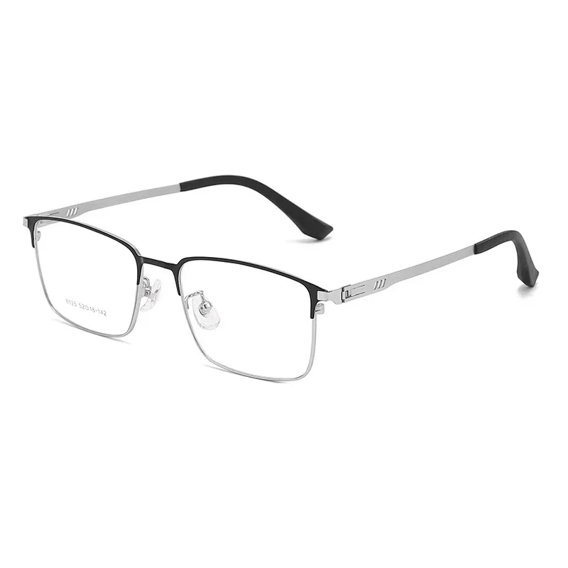 

52mm Full frame optical men's titanium alloy glasses frame men's glasses legs IP electroplating alloy glasses 6125