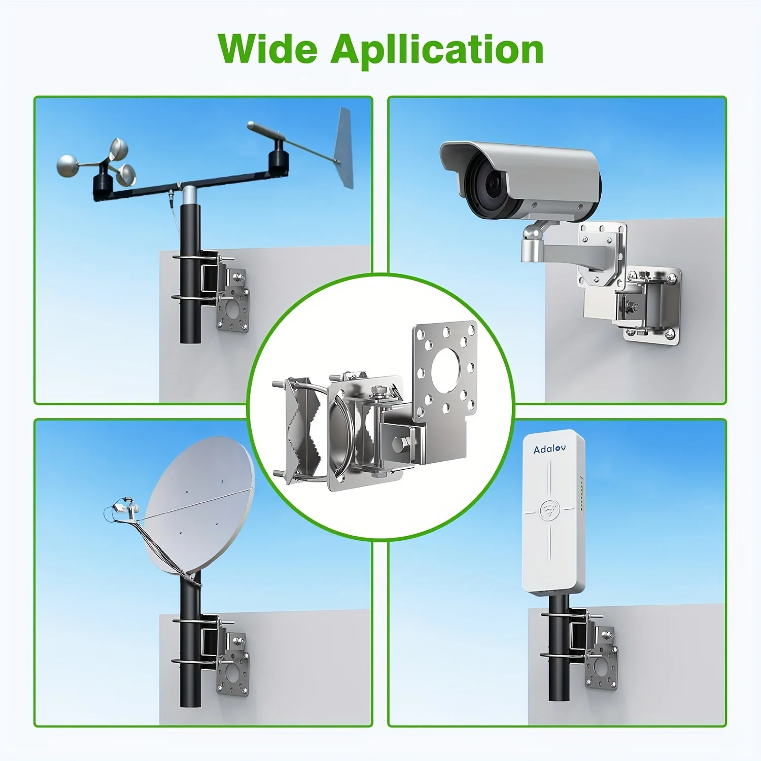 AP Bridge Antenna Clamp Antenna clamp Clip Hoop Fixed Mount Bracket Multi Function Fixture Pole Holder Adjustable Angle Iron Plated Dacromet