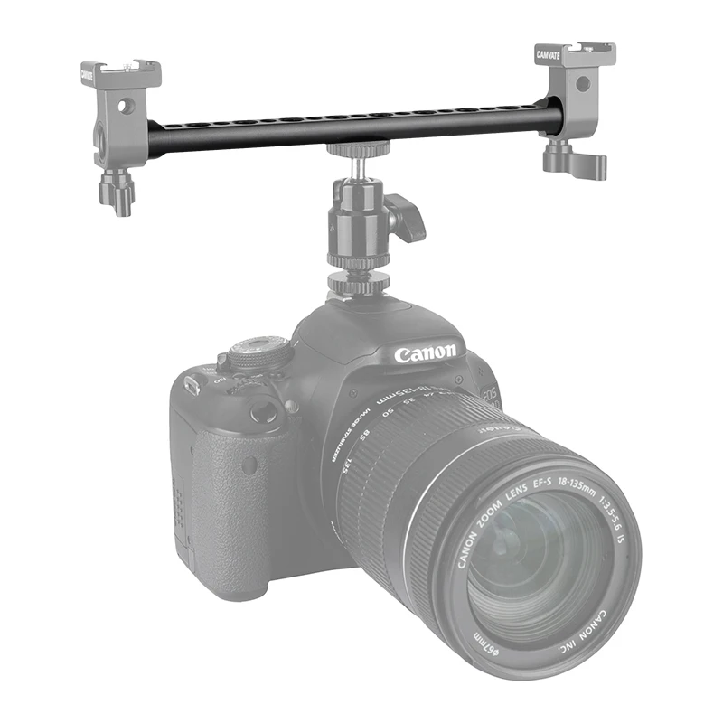 Camera Accessories Aluminum 15mm Rod Cheese Bar 4.9" 5.7" 7.7" Long with 1/4"3/8" Thread Holes
