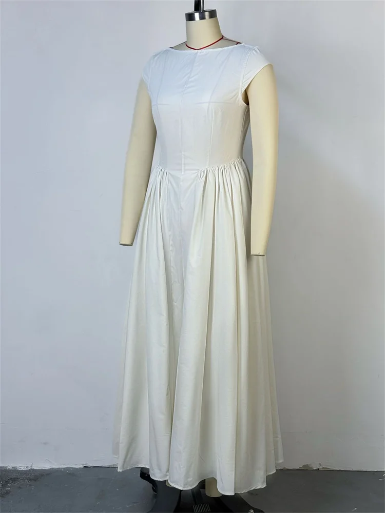 Wmstar Long Dresses Women Sweet Sleeveless Elegant Backless Waist Swing Dress Elegant Street Wear Dress Wholesale Dropshipping