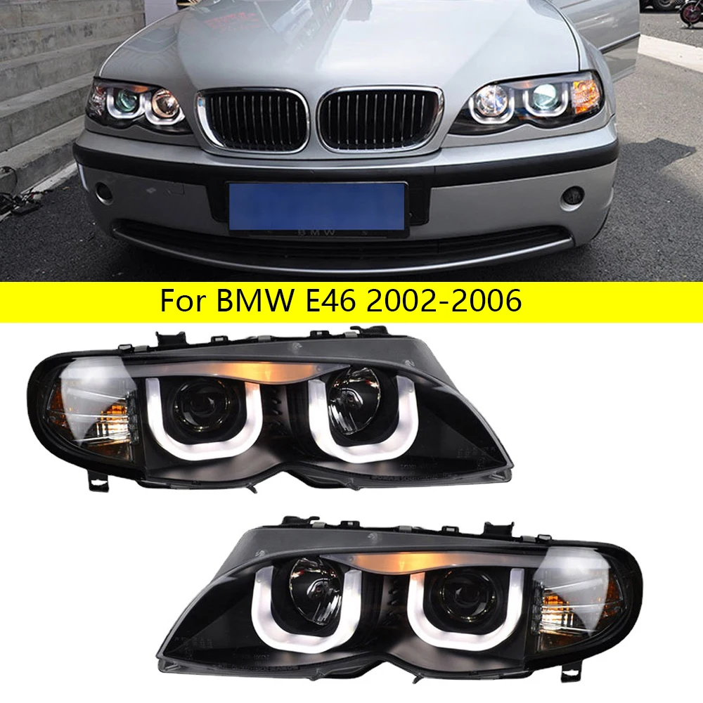 

Автомобильная светодиодная фара для BMW 3 серии E46, фара 320i 318i 323i 325i 2002-2006, аксессуары для передних фар DRL, указатели поворота в сборе