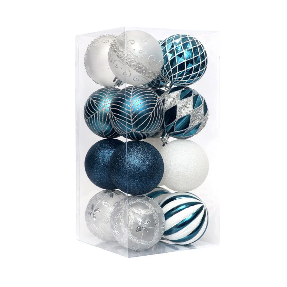 thumbnail image 1 of 16 piezas de bolas de Navidad para árbol de Navidad, 8 cm, bolas rojas, negras y doradas para el hogar, decoraciones navideñas de Año Nuevo, 1 of 5