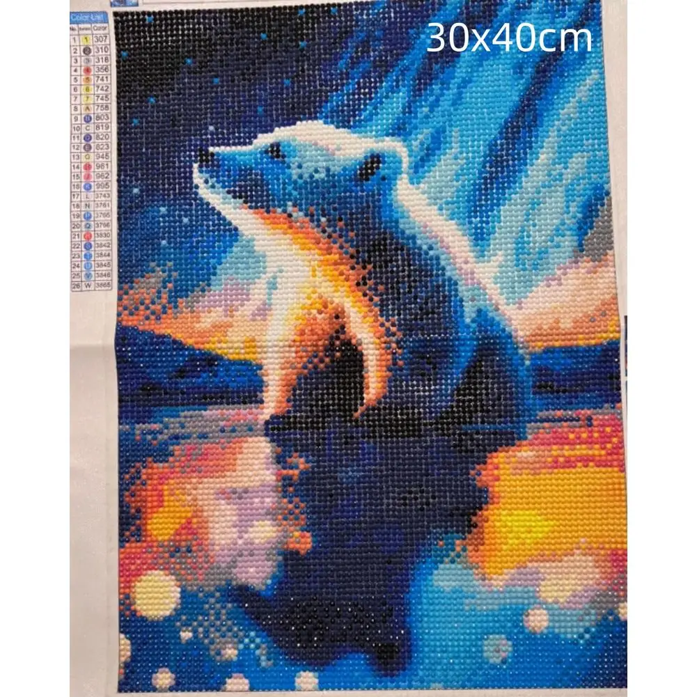 번호 키트로 5D DIY 다이아몬드 페인팅 북극곰, 백곰 및 새끼 아트 페인트(다이아몬드 아트 포함) 침실용 풀 드릴