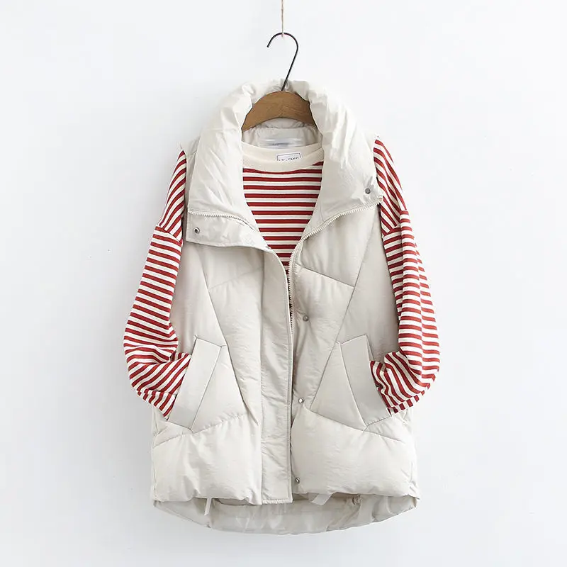 

Winter Down Puffer Vest Women Casual All-match Sleeveless Jacket Winter Long Bodywarm Waistcoat Winter Sleeveless 2023 New Vest