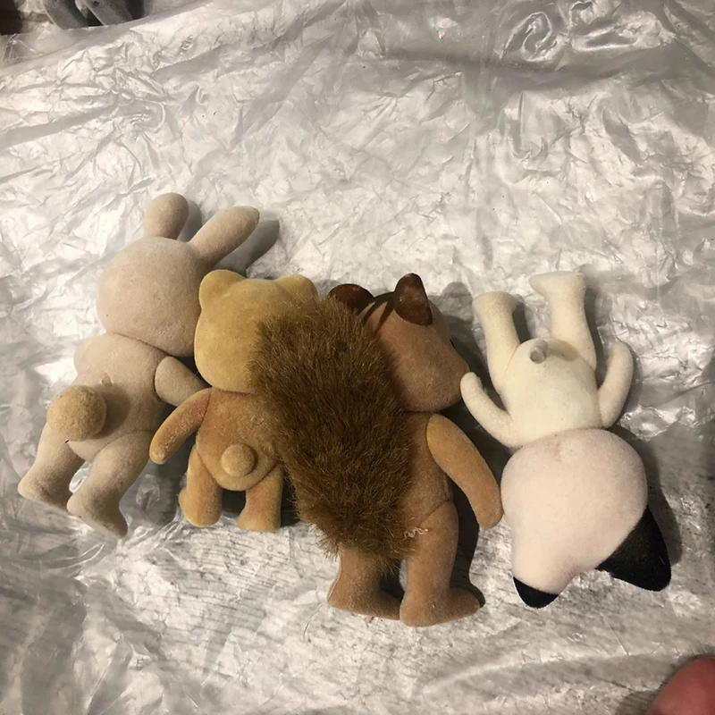 1PC Random Forest Family Animal Figure Rabbit Bear Dog Squirrel Koala Flocked Figurine Animal Model Toy For Kids Factory Defects 5