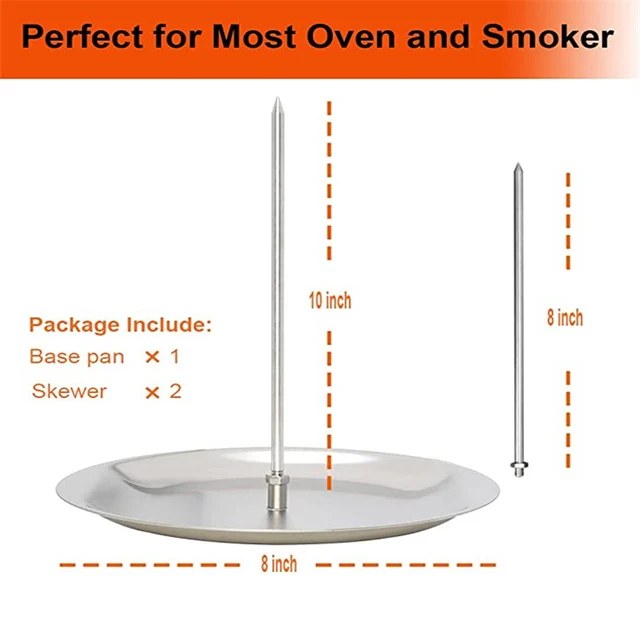 1 Pc Rozsdamentes Acél Pörkölt Baromfi Függőleges Nyárs Grillező Tüskés Akasztó Grill Csirke Állvány Bázissal - Image 3