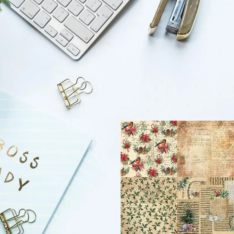 M17F 24 Sheets Big Vintage Floral Stickers DIY Scrapbooking Materials for Greeting Card JournaL DIY Crafts Gift Wrapping