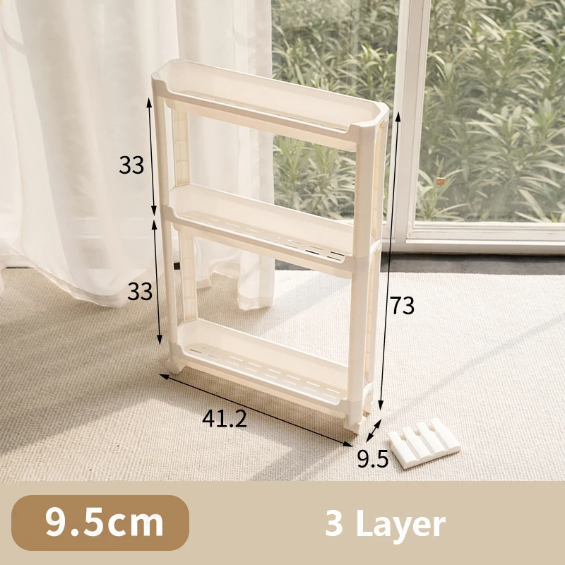Bathroom Cabinet  Behind The Door Storage and Kitchen Storage Rack Multi-layer Narrow Cabinet Space Saving Trolley Storage Rack 3