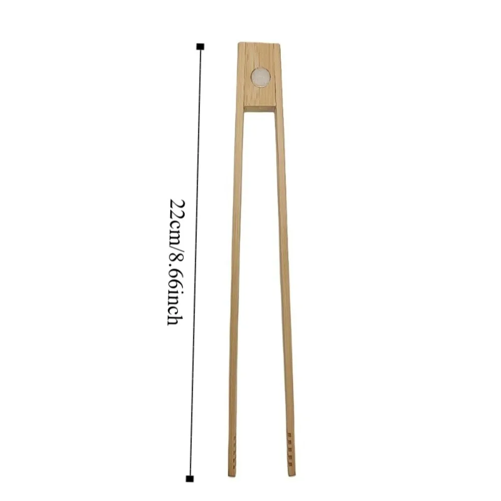 Square-headed Magnetic Bamboo Toast Tong Anti-scalding Anti-slip Bread Clip Long Handle Food Clamp Grilling Accessories