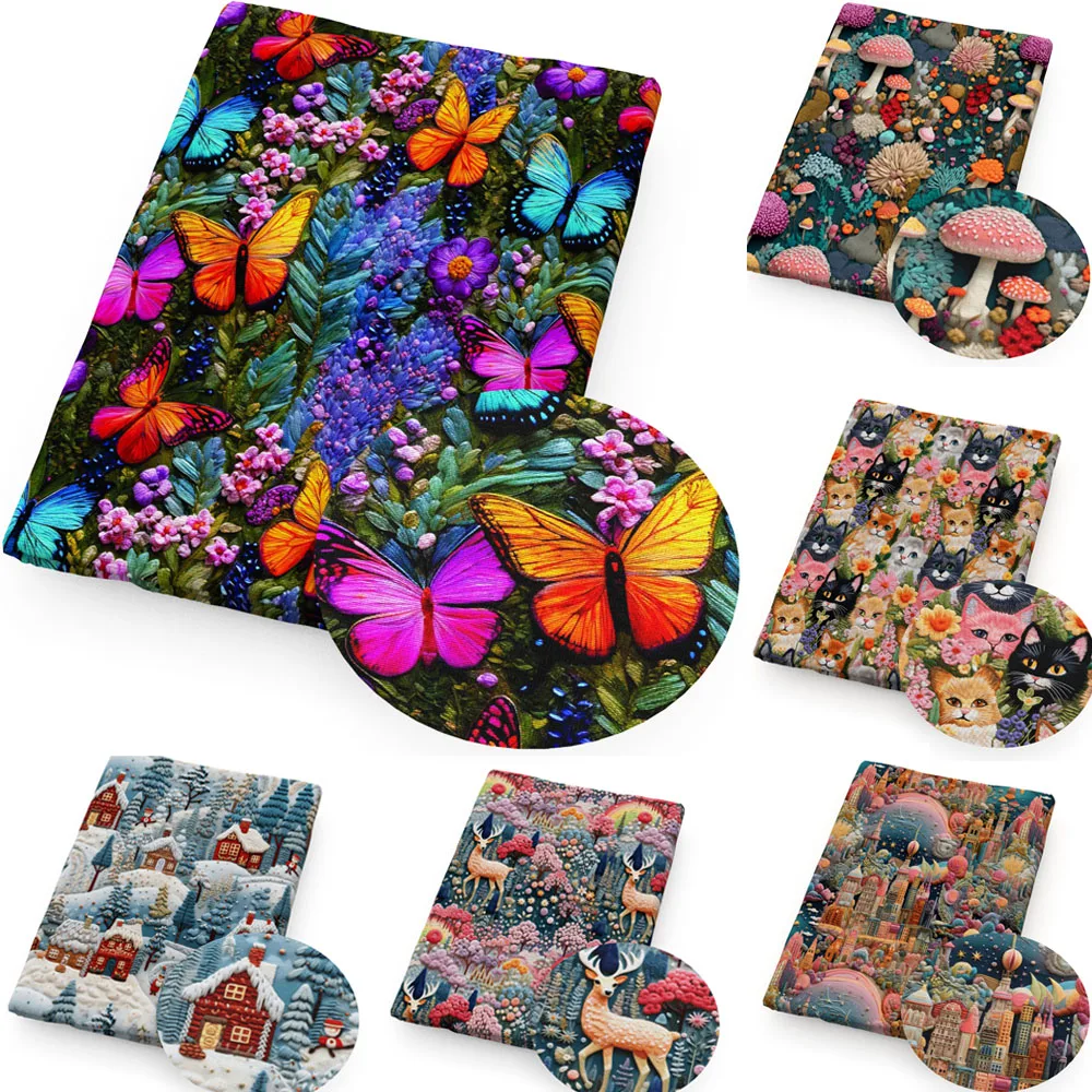 WaterproofFabricDyeClothFlowerPrintingDIYHandmadeTextileSewing