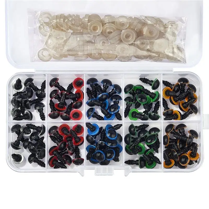 Plastic Safety Eyes 100pcs 10mm Eyeball Doll Accessories Black For Toys 6mm 8mm 12mm DIY Funny Toy Eyes Animal